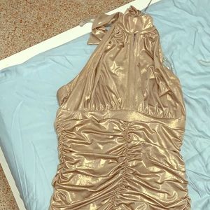 Gold evening dress